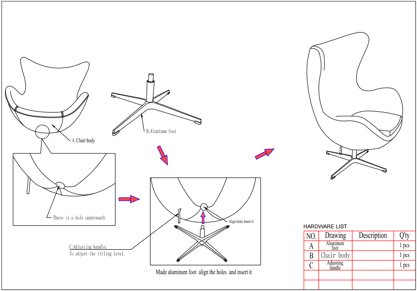 蛋椅的安装图纸
