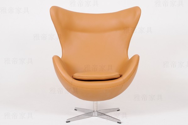 意大利皮蛋椅(Egg Chair In Black Italian Leather)