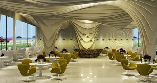 天鹅椅点缀的现代时尚酒店