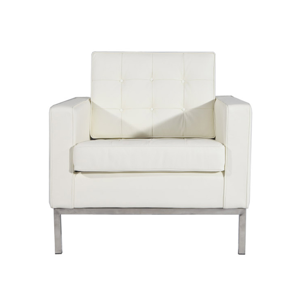 白色单人真皮沙发