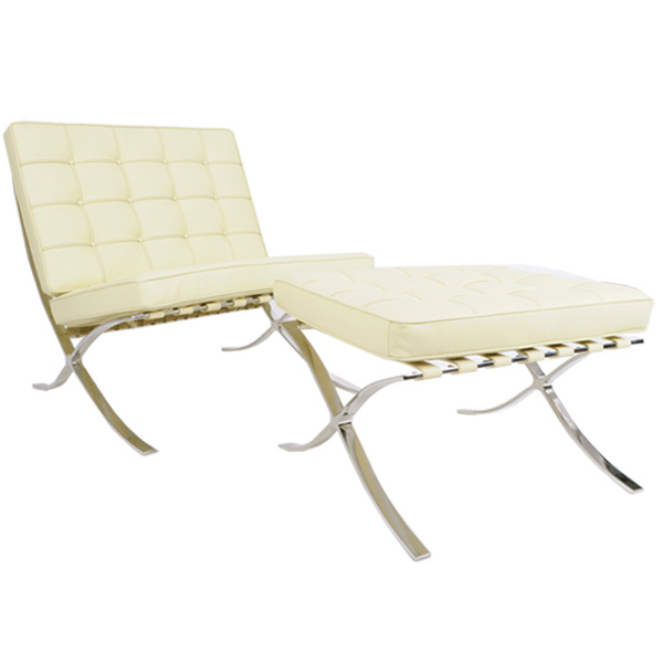 米色巴塞罗那椅（ In Cream-colored）