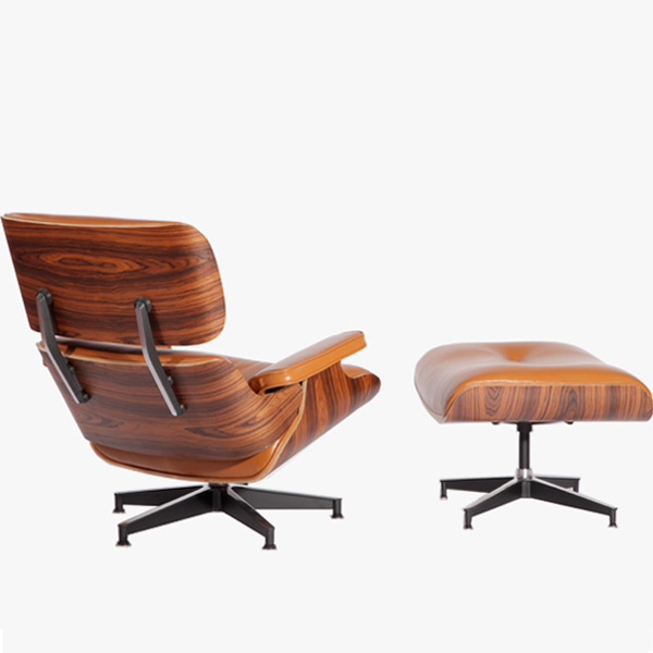 橙色伊姆斯休闲椅（Walnut  Chair In Orange Leather）