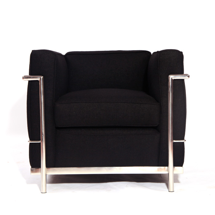 黑色布艺单人位沙发