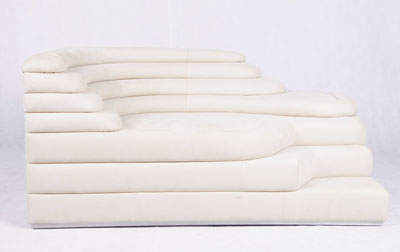 现代简约真皮休闲山丘沙发