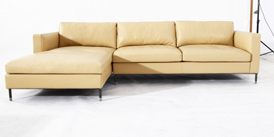 现代简约转角客厅真皮沙发