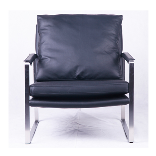 现代简约时尚单人真皮休闲椅
